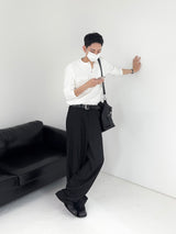 TO Stripe Wide Slacks (2C, Chain Set)