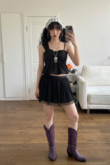 CROSS-WRAP PEPLUM BUSTIER TOP (3COLORS!)