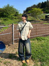 インディゴウィアドレッグデニムパンツ – サイズ S, M, L