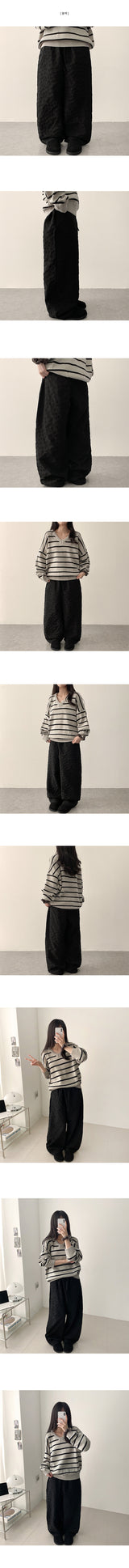 Bloom Embo Flower Banding Wide Pants