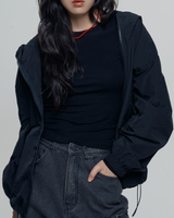 CURVE NYLON WIND BREAKER Black