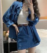 [SALE] denim shirt skirt two-piece dress