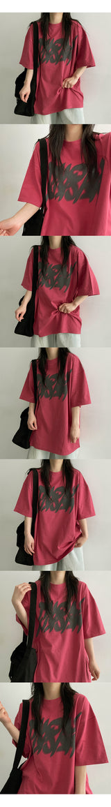 ブラーテクストショートスリーブドtシャツ