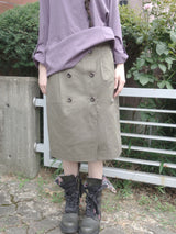 double button skirt