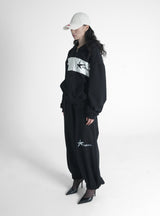 STAR LOGO HOODIE ZIP-UP BLACK