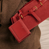 Lunar Suede Card Wallet (Red)