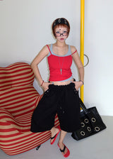 Punching Eyelet Three-Quarter Bermuda Pants
