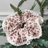 scrunchie corduroy leopard_pink