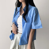 Monran Muji Cropped Short-Sleeved Shirt