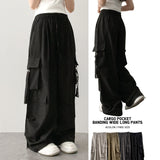 Send-banding two-pocket cargo wide pants