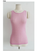 BERRY RIBBED SLEEVELESS TOP (PINK, DEEP PURPLE 2COLORS!)