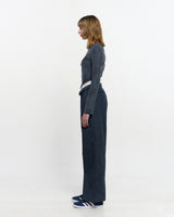 Fold Over Wide Slacks _ NAVY