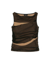 Mesh Layered Sleeveless _ BLACK