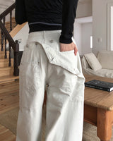 Cottie Flip Back Pocket Curved Cotton Pants