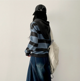 Beaded Dangara Snap Knit Hooded