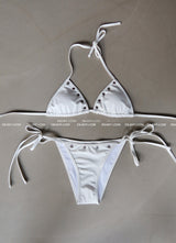 Punching eyelet strap bikini