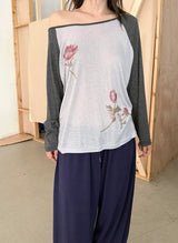  floral raglan T