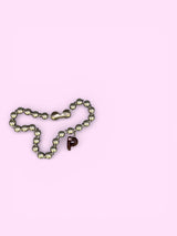 "P"ダークピーチクラッシュカスタムネックレス*金属アレルギー対応