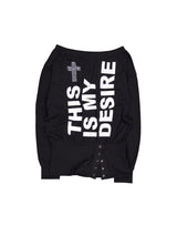 BOLD LETTERING LOOSE TOP / BLACK