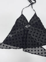 Flower See-through Halterneck Bustier