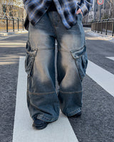 マデルカットカーゴデニムパンツ