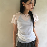 レペ メッシュレイヤードサイドストリング 半袖Tシャツ