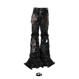 "FLAWLESS" LEOPARD LEATHER PYTHON SKINNY FLARED