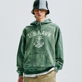 USN VTG DYEING HOODIE DUSTY GREEN