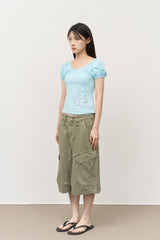 (W) Bloom Shirring Top