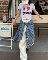 (Unisex) Destroyed check shirts