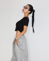 Breeze fleece-lined track string wide pants