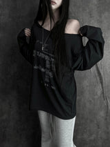 blur lettering loose fit off T (2color)