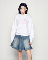 25FW WOMAN TWINKLE CROP HOODIE WHITE