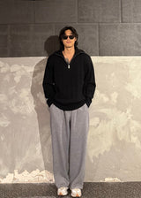 High-neck half zip-up knit 5COLOR