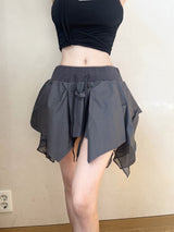 1378. Tiered low chiffon mini sk (3color)
