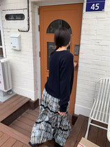 FADE CHECK MAXI SKIRT (2C)
