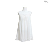 (3color) Wrinkle Lace Slip Dress