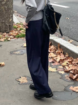 (UNISEX) Pin stripe formal wide slacks