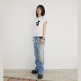 リボンロックTシャツ ホワイト