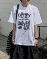 ウィーバー プリント オーバーサイズ ハーフスリーブ Tシャツ