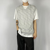 Boucle v neck layered vest