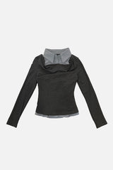 Layered cowl shirt tee