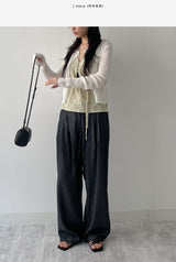 Judy See-through Round Neck Cardigan
