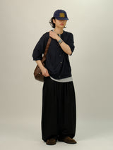 GE Crew Neck Easy Half Cardigan