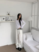  Motion 2WAY Snap Pintuck Wide Banding Long Pants (4 colors)