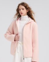 Roarin Oversized Hood Zip-Up Quilted Coat Pink