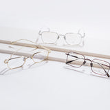 Knouun Square titanium glasses CODE. 102. D Gold