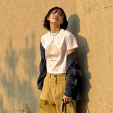 チャーミングシェルクロップTシャツ-WHITE