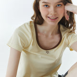 RVS Ringer Cropped T-Shirt Yellow