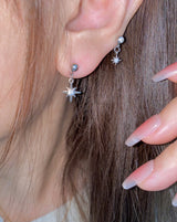 cubic square star earring